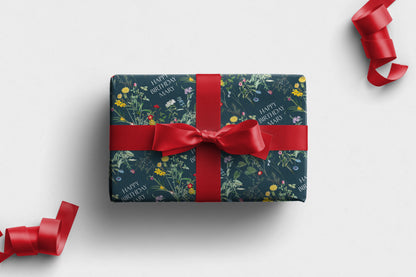Personalised Wildflower Birthday Wrapping Paper