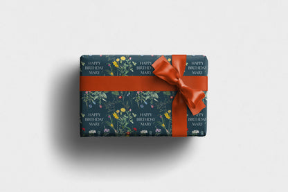 Personalised Wildflower Birthday Wrapping Paper