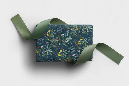 Personalised Wildflower Birthday Wrapping Paper