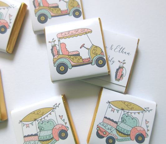 Custom Golf Party Chocolate Favours – Golf Fan Gift, Party Favours for Guests, Pack of 25