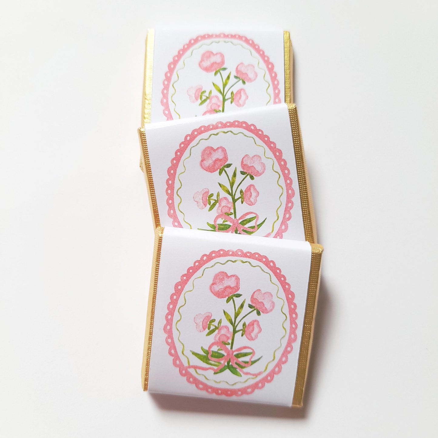 Little Pink Flower Thank You Chocolate Favours – Personalized Wedding & Birthday Treats (Pack of 25)