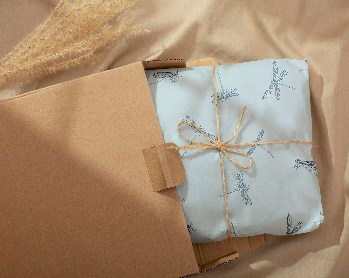Blue Dragonflies Gift Paper Sheet – Large Size, Perfect for Wrapping