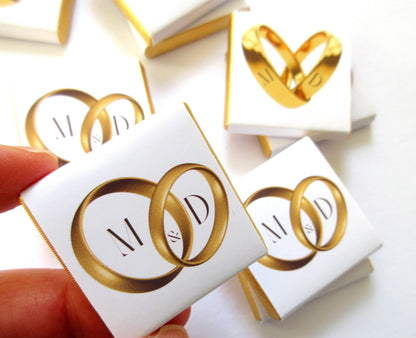 Personalized Engagement Chocolate Favours – Wedding Rings Design, Wedding Favours for Guests (Pack of 25)