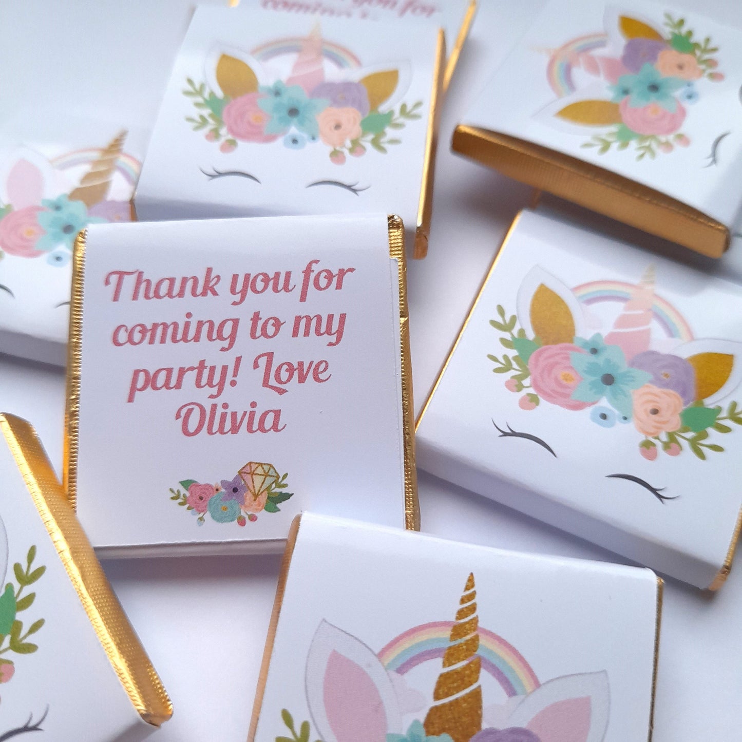 Unicorn Party Personalized Chocolates – Birthday & Guest Favours (Pack of 25)