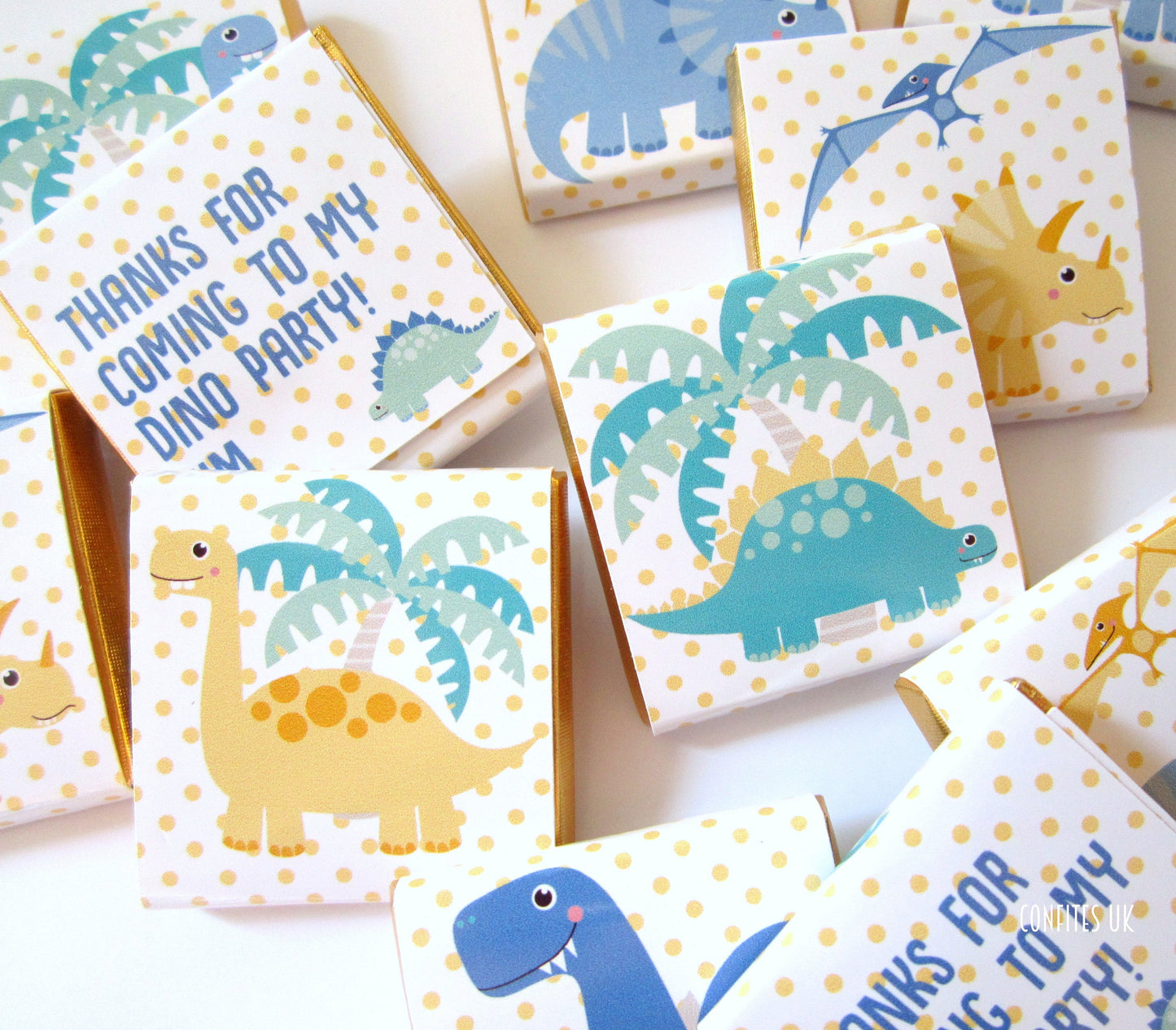Dinosaur Personalized Chocolate Favours – Cute Dino Party Favours, Pack of 25