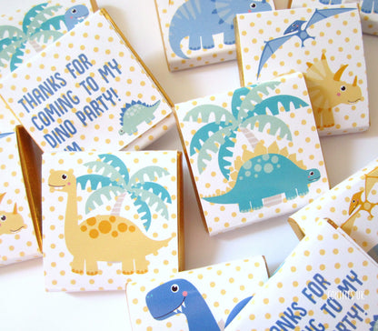 Dinosaur Personalized Chocolate Favours – Cute Dino Party Favours, Pack of 25