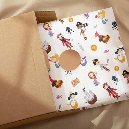 Pirates and Mermaids Wrapping Paper – Fun Gift Wrap for Kids (Large Sheet)