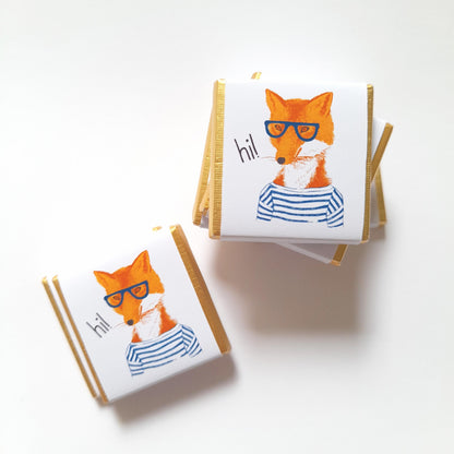 Personalized Reader Fox Chocolate Favours – Fun Birthday Party Favours (Pack of 25)