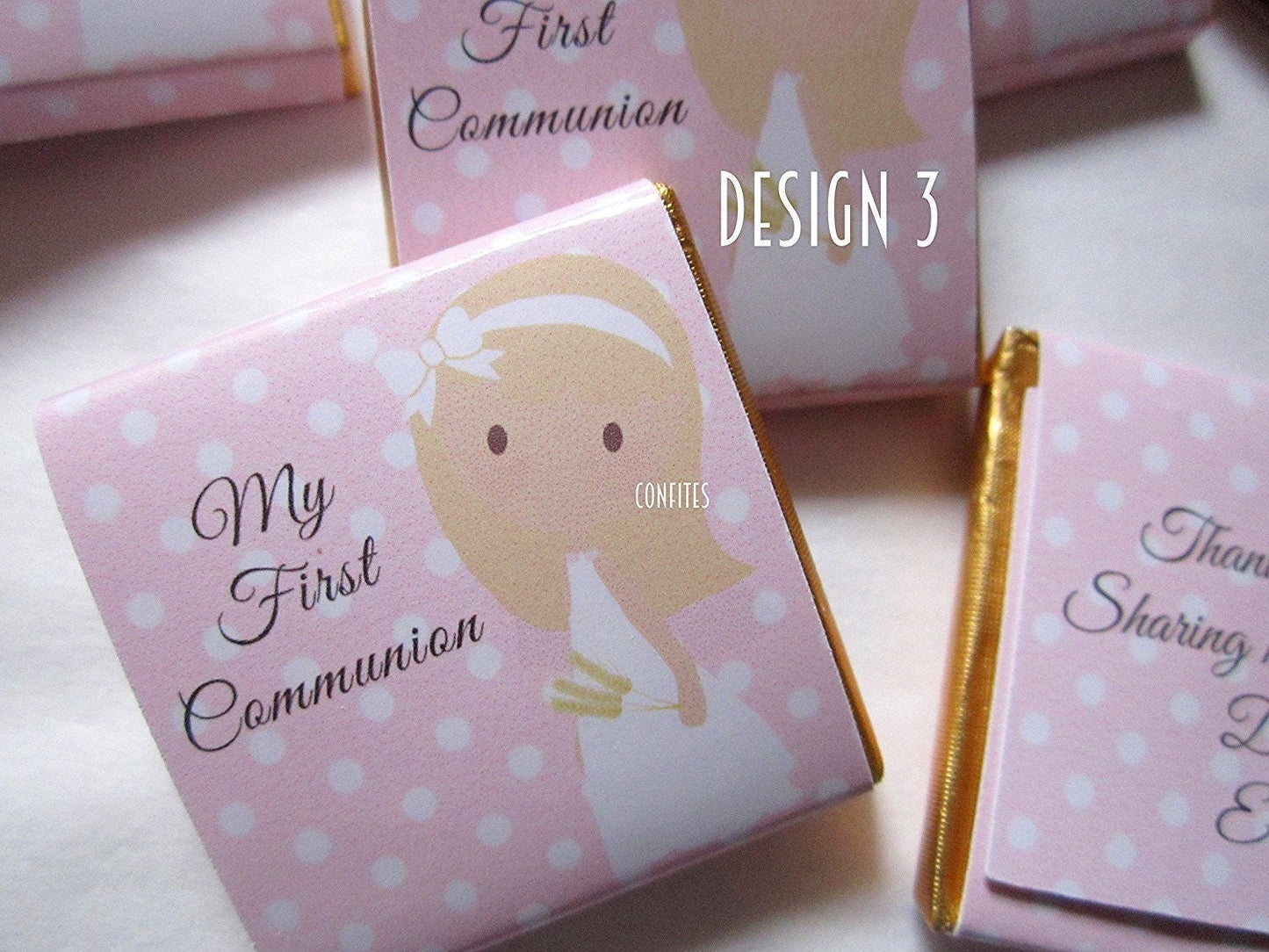 1st Communion Personalized Chocolate Favours for Girls – Party and Guest Favors, Pack of 25