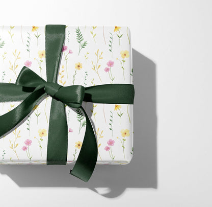 Wildflowers Gift Paper Sheet – Large Size, Delicate Floral Design for Wrapping Gifts