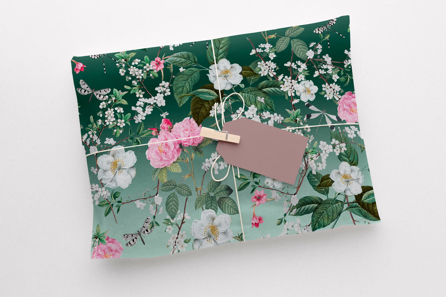 Green Cottage Garden Gift Paper Sheet – Large Floral Gift Wrap for Special Occasions