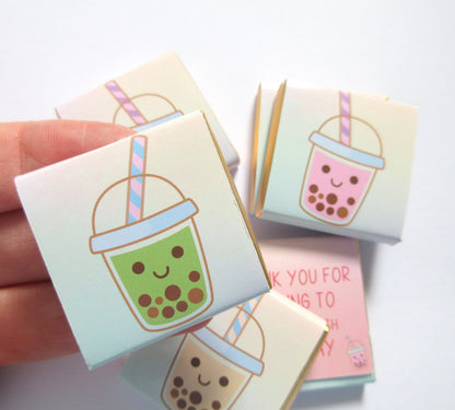 Personalized Bubble Tea Party Chocolate Favours – Boba Tea Party Guest Favours (Pack of 25)