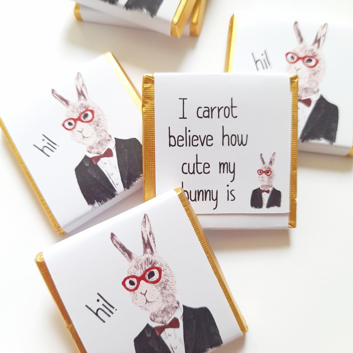 Personalized Bunny Boy Chocolate Favours – Fun Birthday Party Favours (Pack of 25)