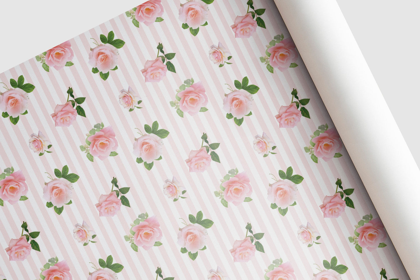 Valentine Pink Roses Gift Paper Sheet – Large Size, Romantic Wrapping Paper