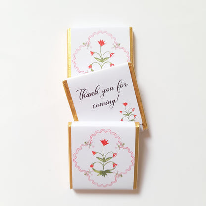 Thank You Chocolate Favours – Hot Pink Floral Wedding & Birthday Treats (Pack of 25)