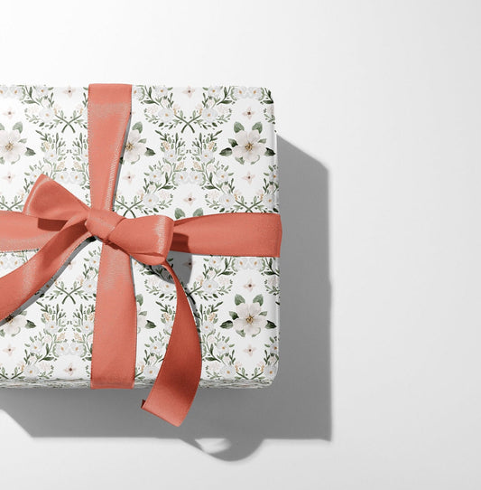 Large White Jasmine Gift Paper Sheet – Perfect for Weddings, Birthdays & More