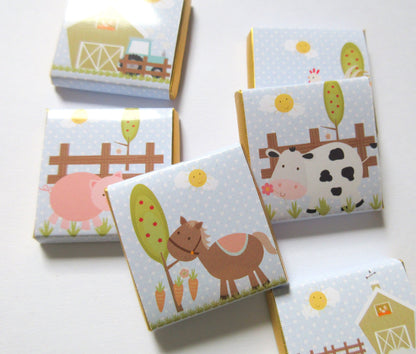 Farmyard Personalized Chocolate Favours – Cute Farm Animal Party Treats (Pack of 25)