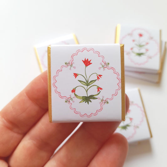 Thank You Chocolate Favours – Hot Pink Floral Wedding & Birthday Treats (Pack of 25)