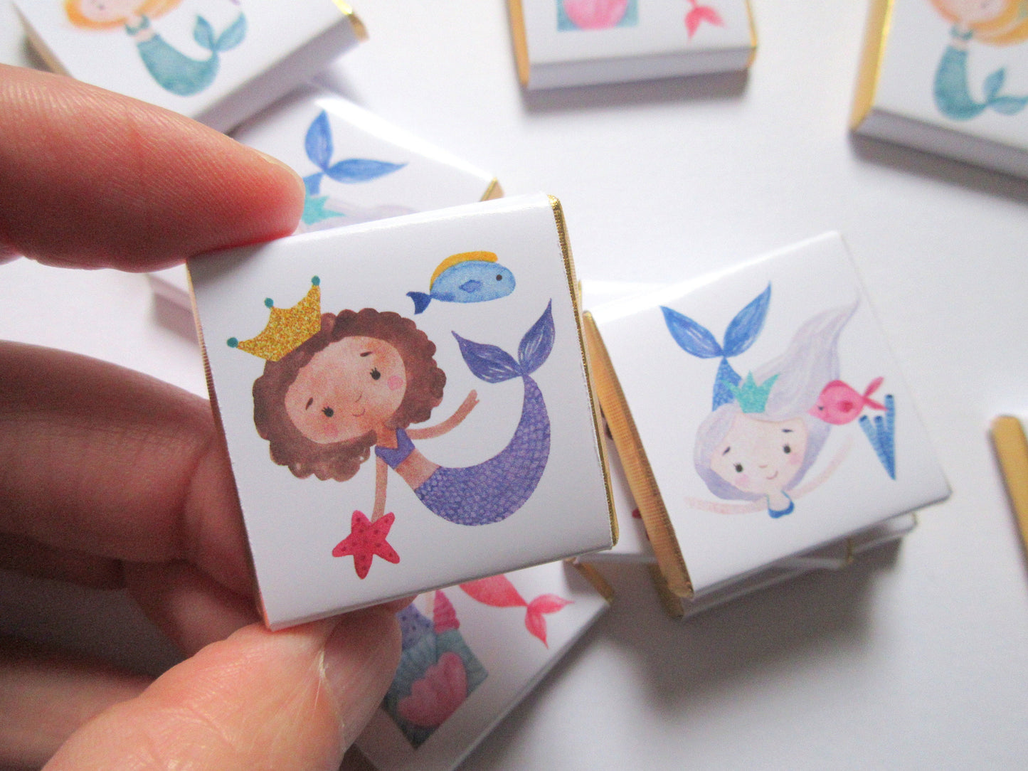 Mermaid Personalized Chocolate Favours – Under the Sea Birthday & Party Treats (Pack of 25)