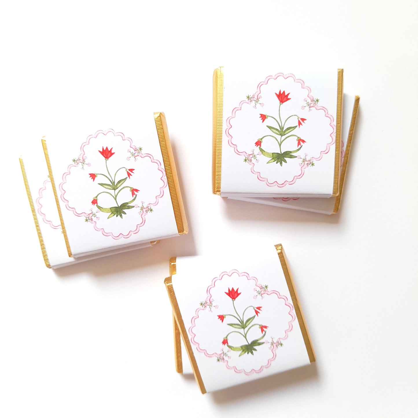 Thank You Chocolate Favours – Hot Pink Floral Wedding & Birthday Treats (Pack of 25)