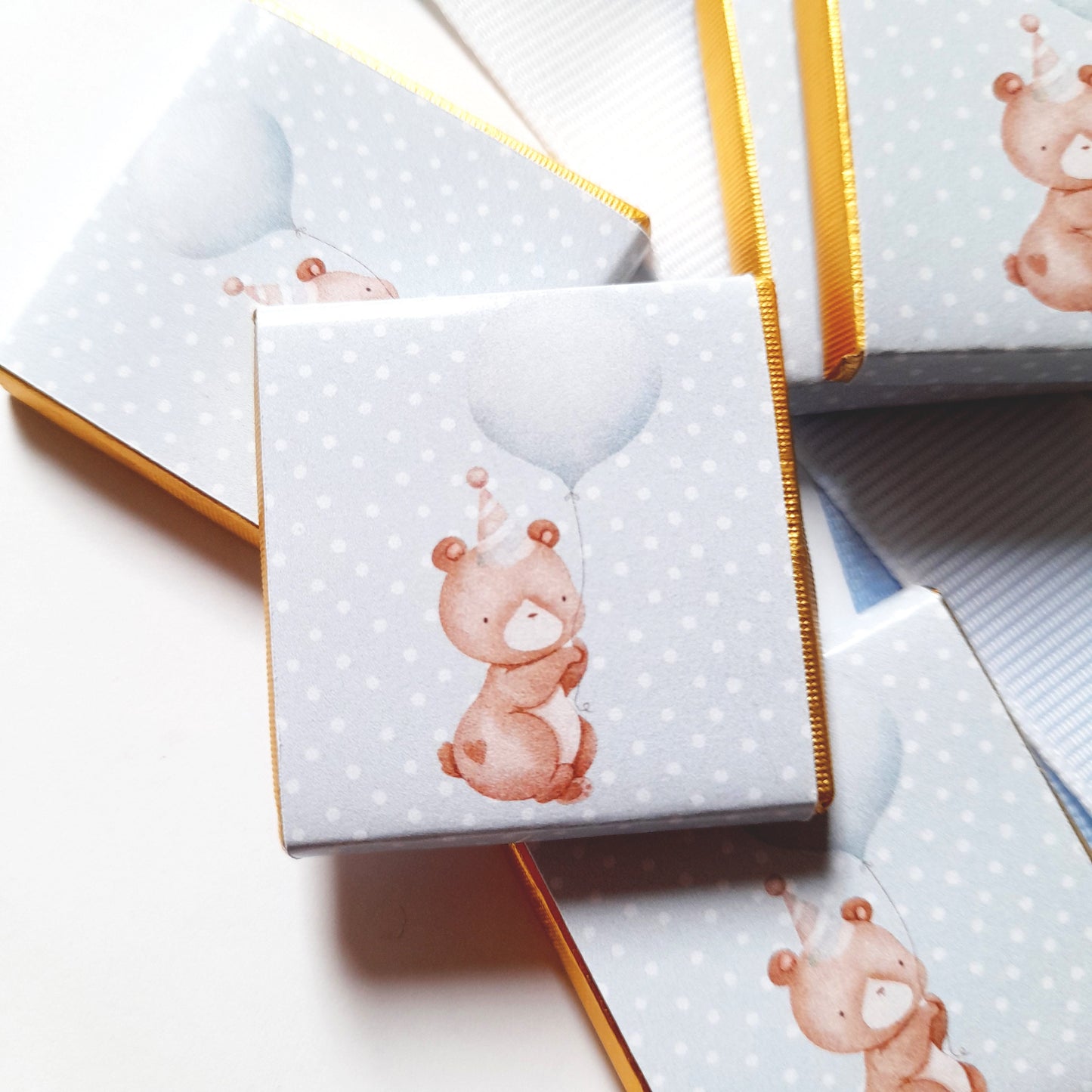 Personalized 1st Birthday Baby Bear Chocolate Favours – Party Bag Fillers (Pack of 25)