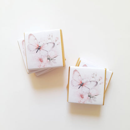Personalized Birthday Butterflies Chocolate Favours – Elegant Guest Favours (Pack of 25)
