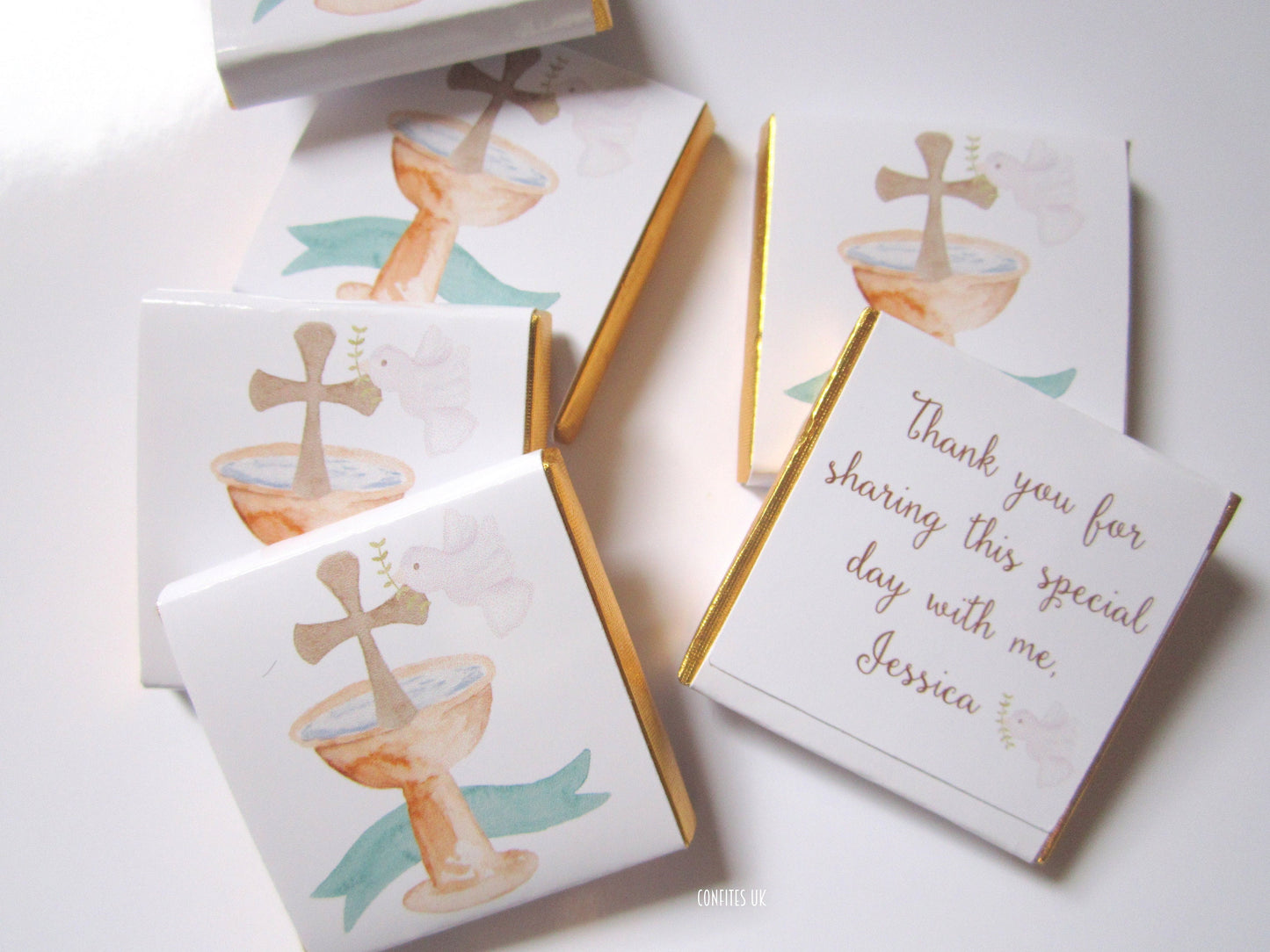 Personalized 1st Communion Chalice Chocolate Favours – Elegant Guest Favours (Pack of 25)