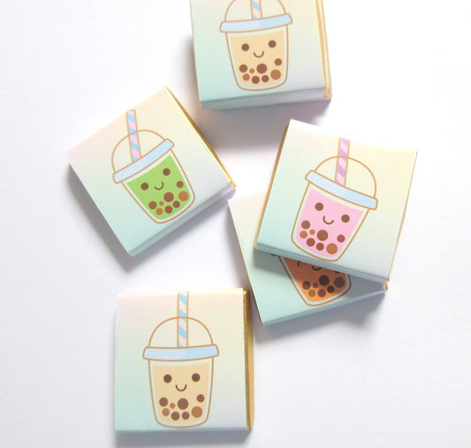 Personalized Bubble Tea Party Chocolate Favours – Boba Tea Party Guest Favours (Pack of 25)