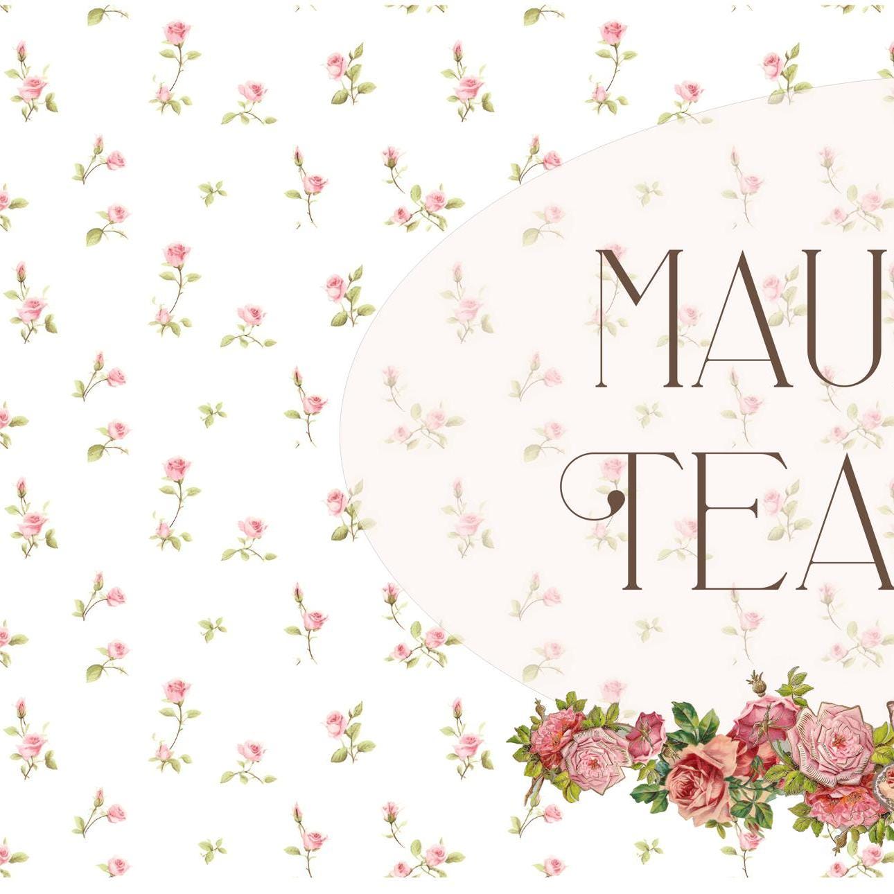 Personalised Tea Party Banner – Birthday Party Wall Decor in Satin Paper, Perfect for Any Occasion