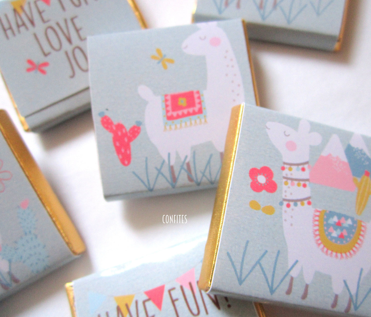 Personalized Llama Party Chocolate Favours – Fun Guest Favours for Birthday Parties (Pack of 25)