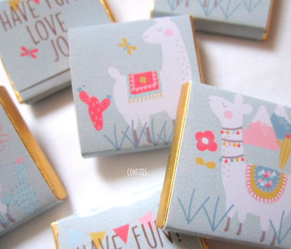 Personalized Llama Party Chocolate Favours – Fun Guest Favours for Birthday Parties (Pack of 25)