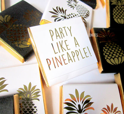 Personalized Golden Pineapple Tropical Party Chocolate Favours – Perfect Guest Favours (Pack of 25)
