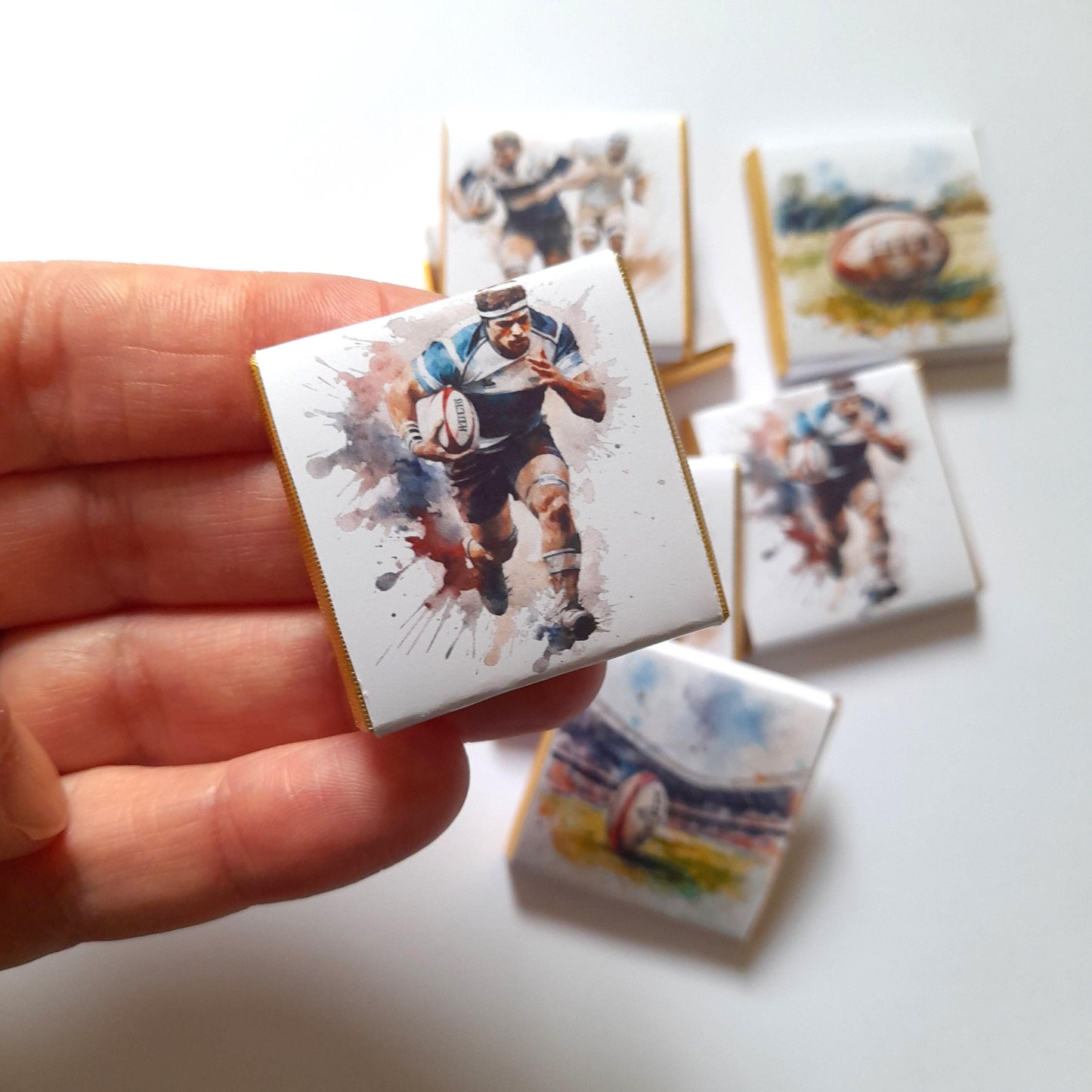 Rugby Player personalised chocolate favours,  pack of 25