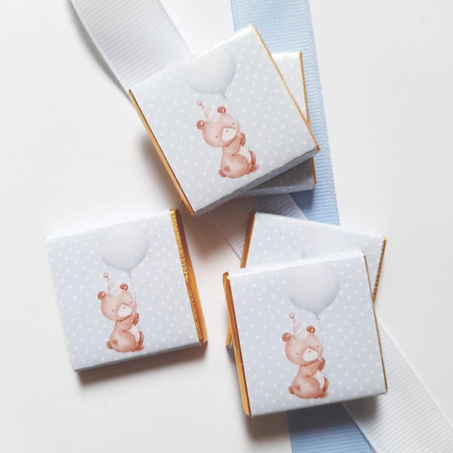 Personalized 1st Birthday Baby Bear Chocolate Favours – Party Bag Fillers (Pack of 25)