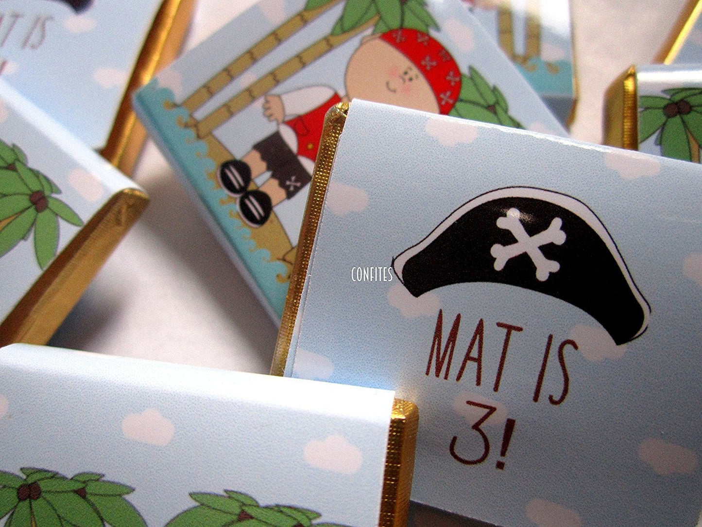 Personalized Pirates Party Chocolate Favours – Fun Guest Favours for Birthday Parties (Pack of 25)