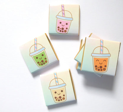 Personalized Bubble Tea Party Chocolate Favours – Boba Tea Party Guest Favours (Pack of 25)