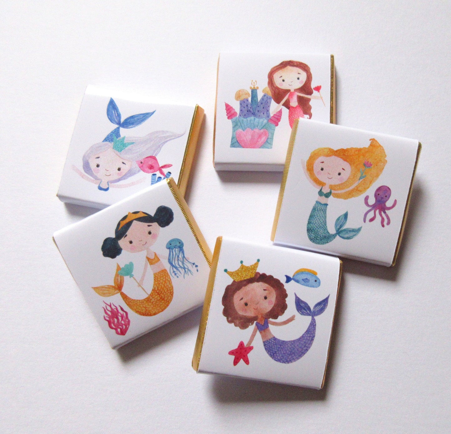 Mermaid Personalized Chocolate Favours – Under the Sea Birthday & Party Treats (Pack of 25)