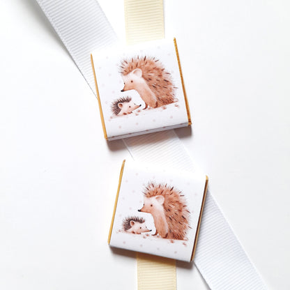 Personalized Baby Shower Mama Hedgehog Chocolate Favours – Party Bag Fillers (Pack of 25)