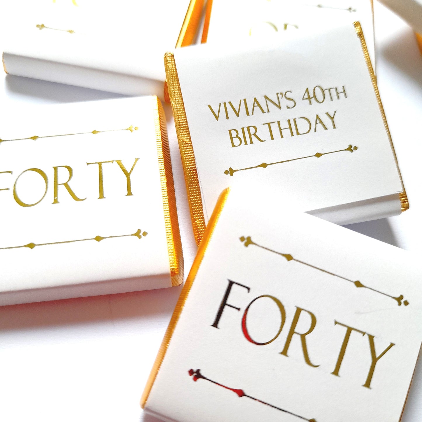 Personalized Golden Birthday Milestone Letters Chocolate Favours – Perfect Guest Favours (Pack of 25)