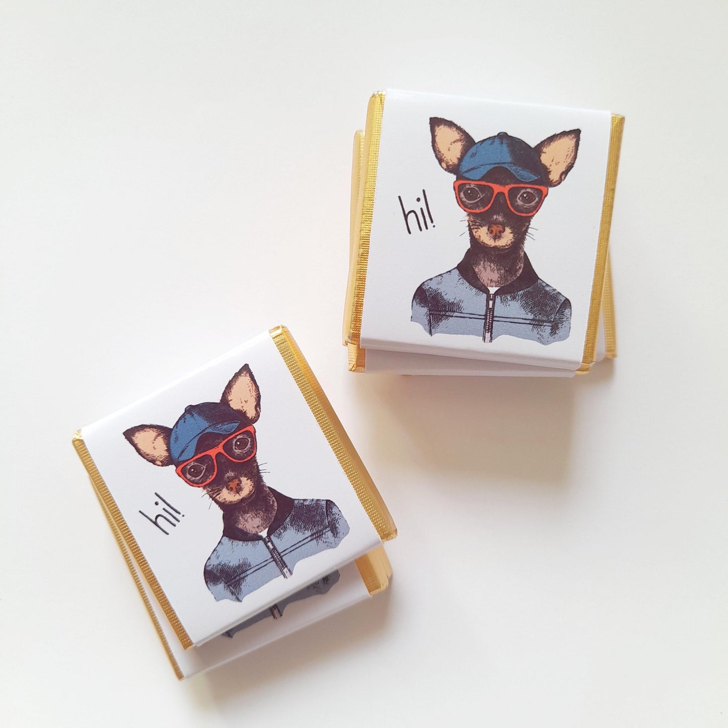 Personalized Toy Terrier Chocolate Favours – Cute Dog Birthday Party Treats (Pack of 25)