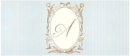 Personalised Pastel Blue Striped Monogram Banner – French Style Party Decoration