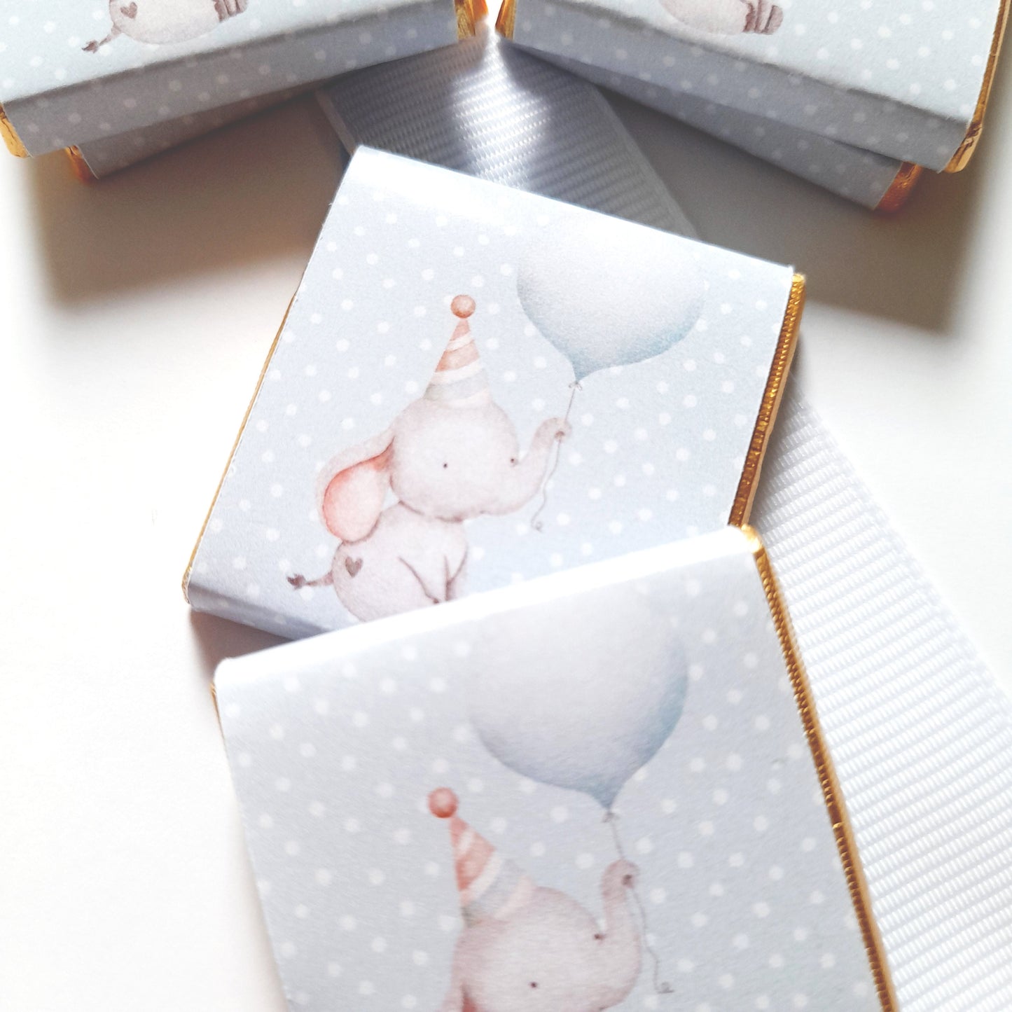 Personalized 1st Birthday Boy Little Elephant Chocolate Favours – Party Bag Fillers (Pack of 25)