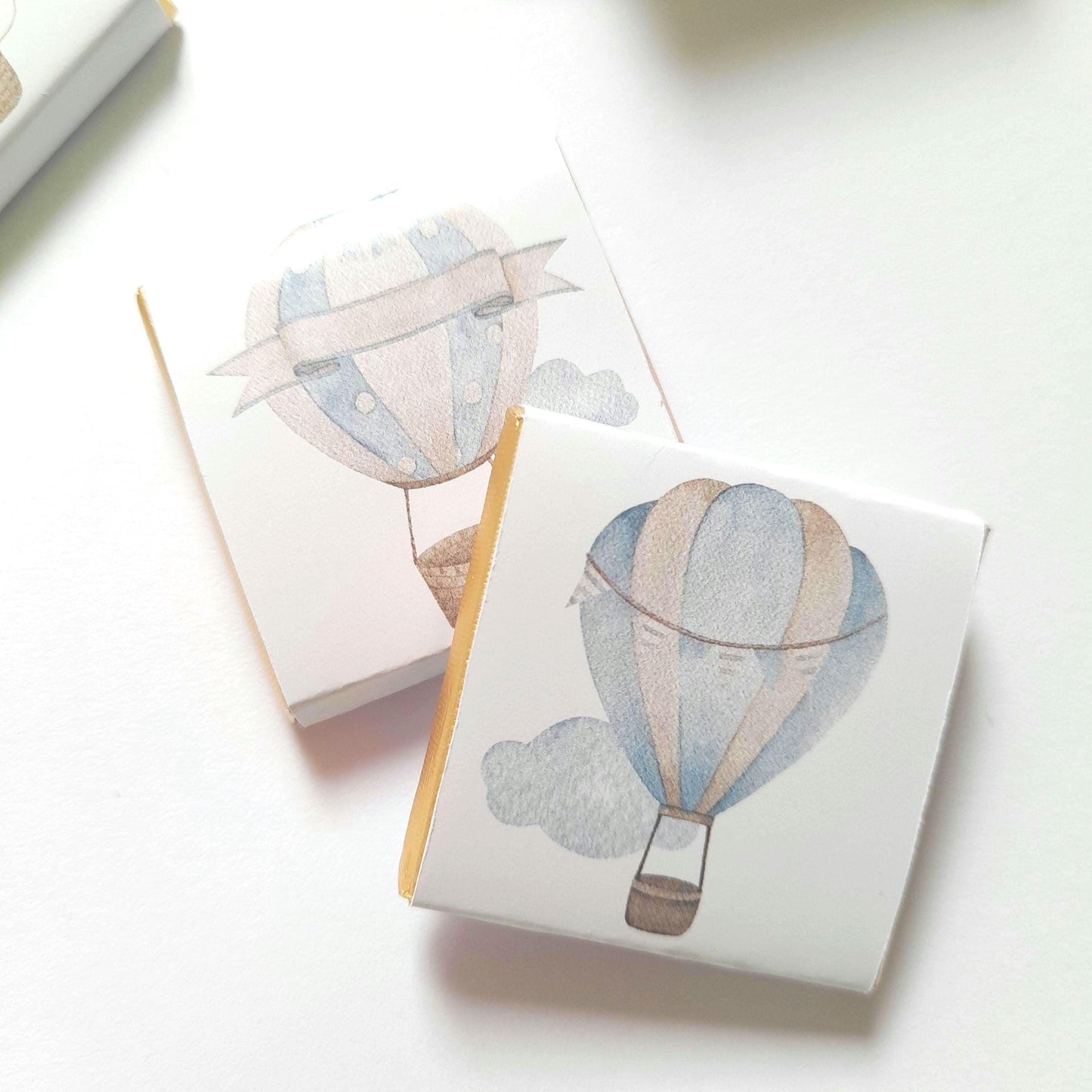 Baby Shower Personalised Chocolate Favours – Blue Hot Air Balloon Theme (Pack of 25)