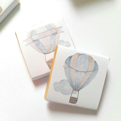 Baby Shower Personalised Chocolate Favours – Blue Hot Air Balloon Theme (Pack of 25)