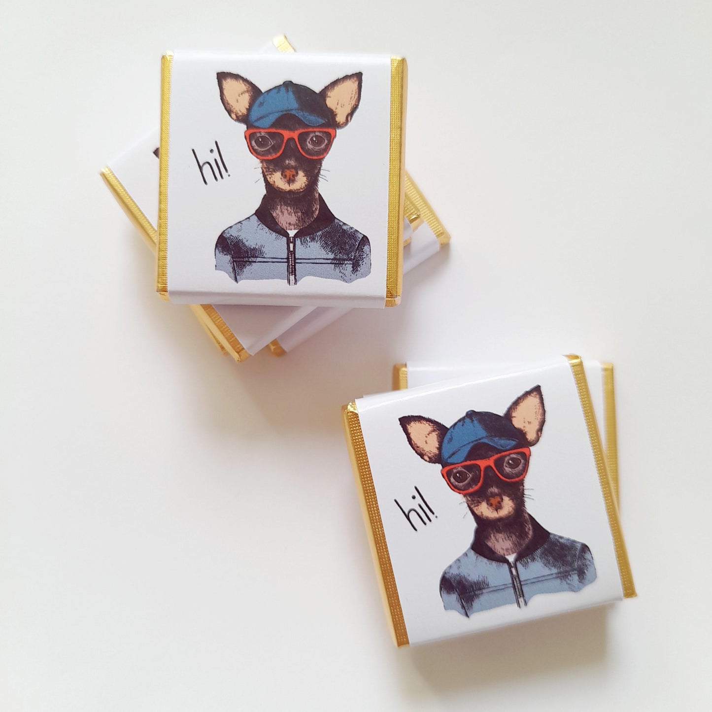 Personalized Toy Terrier Chocolate Favours – Cute Dog Birthday Party Treats (Pack of 25)
