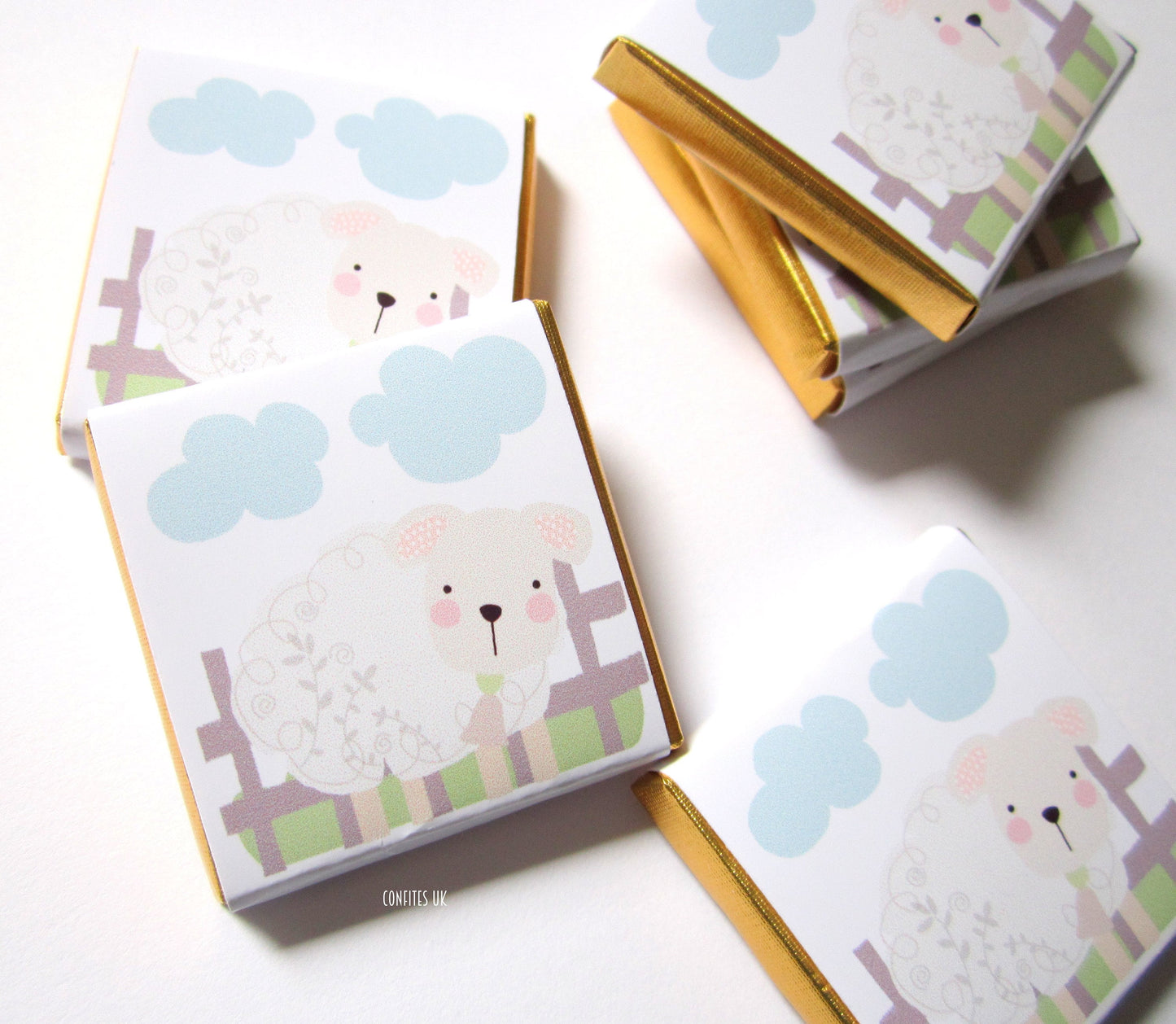 Personalized Baby Lamb Chocolate Favours – Cute Lamb Party Favours for Baby Shower, Christening, and Birthday (Pack of 25)