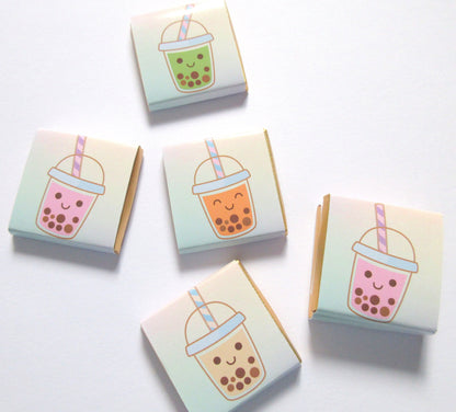 Personalized Bubble Tea Party Chocolate Favours – Boba Tea Party Guest Favours (Pack of 25)