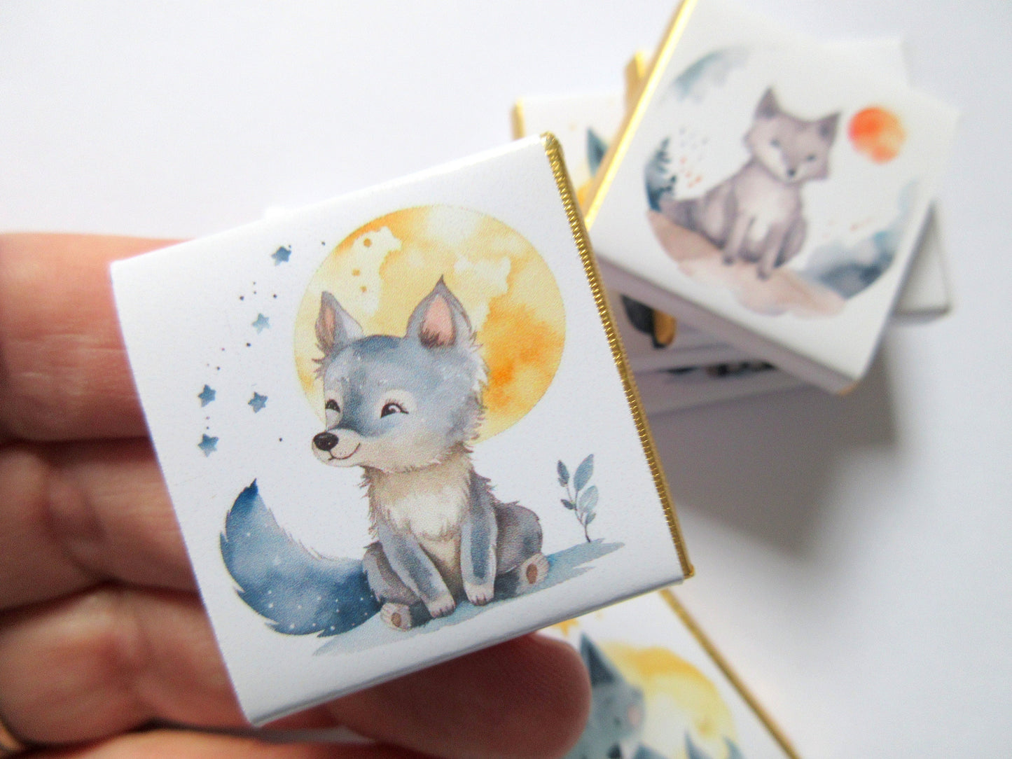 Personalized Little Baby Wolf Chocolate Favours – Boy Baby Shower & 1st Birthday Favours (Pack of 25)