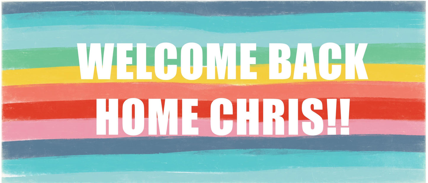 Personalised Welcome Home Banner – Custom Satin Paper Wall Decor for Homecoming Celebrations