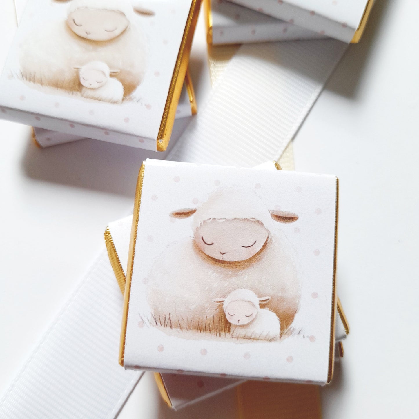 Mama Sheep Baby Shower Personalized Chocolate Favours – Party Bag Fillers, 25 Pcs